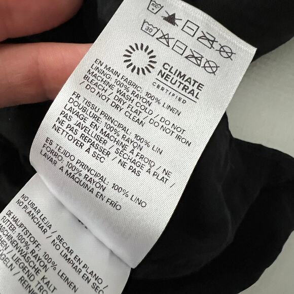 Reformation Rosemond Linen Dress Black Back Scoop Size 10 - Picture 9 of 9